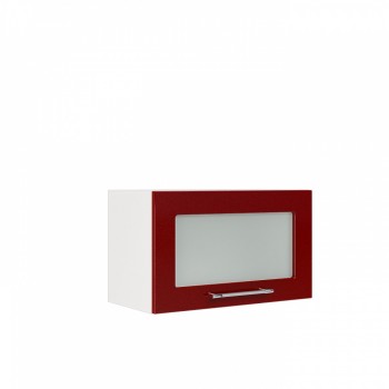 Бруклин ШВГС 600 Шкаф верхний горизонтальный со стеклом (Бетон белый/корпус Белый) в Утянке - utyanka.mebel54.com | фото