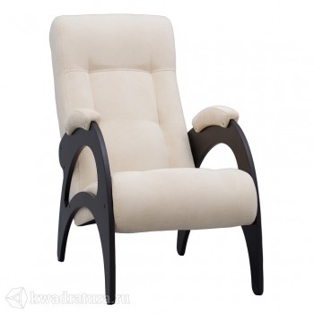 Кресло для отдыха Неаполь Модель 9 без лозы (Венге-эмаль/Ткань Ваниль Verona Vanilla) в Утянке - utyanka.mebel54.com | фото