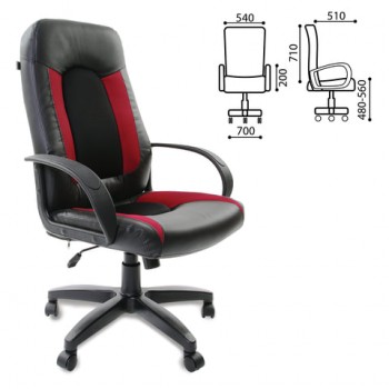 Кресло офисное BRABIX Strike EX-525 (черно-красный) в Утянке - utyanka.mebel54.com | фото