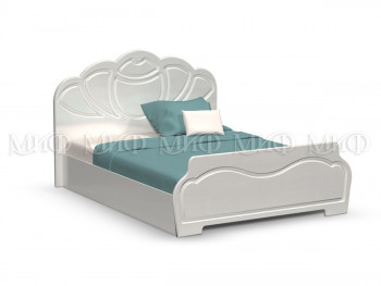Кровать 1,4м Гармония (Белый/Белый глянец) в Утянке - utyanka.mebel54.com | фото