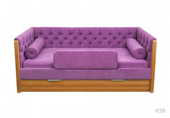 Кровать 180 серии Леди + ящик 32 Фиолетовый (мягкий бортик/подушка валик) в Утянке - utyanka.mebel54.com | фото