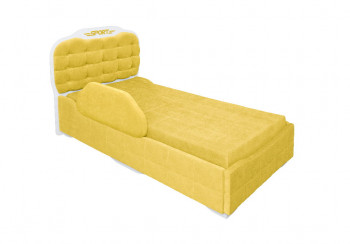 Кровать 190 Атлет Lux 74 Жёлтый (мягкий бортик) в Утянке - utyanka.mebel54.com | фото