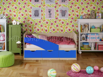 Кровать Бабочки 1,8м (Синий матовый) в Утянке - utyanka.mebel54.com | фото