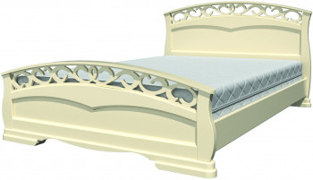 Кровать Грация-1 из массива сосны 1600*2000 Слоновая кость в Утянке - utyanka.mebel54.com | фото