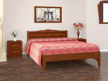 Кровать Карина-7 из массива сосны 1600*2000 Орех в Утянке - utyanka.mebel54.com | фото