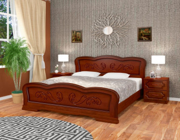 Кровать Карина-8 из массива сосны 1200*2000 Орех в Утянке - utyanka.mebel54.com | фото