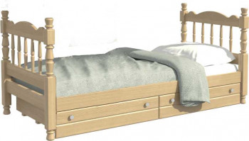 Кровать одинарная Аленка из массива сосны 800*1890 Сосна в Утянке - utyanka.mebel54.com | фото