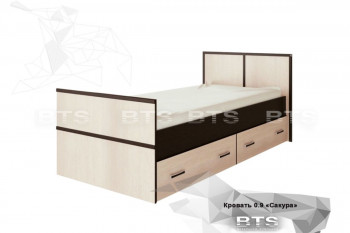 Кровать Сакура с настилом и ящиками 0,9 (Венге/Лоредо) в Утянке - utyanka.mebel54.com | фото