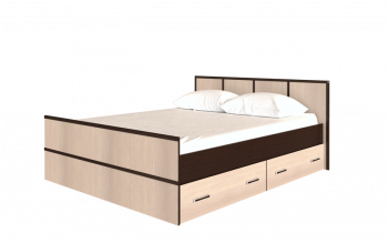 Кровать Сакура с настилом и ящиками 1,4 (Венге/Лоредо) в Утянке - utyanka.mebel54.com | фото