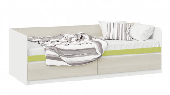 Кровать «Сканди» с 2 ящиками Дуб Гарден/Белый/Зеленый в Утянке - utyanka.mebel54.com | фото