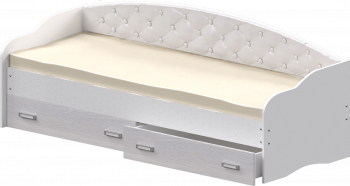 Кровать Софа-7 с мягкой спинкой (800х1900) Белый в Утянке - utyanka.mebel54.com | фото