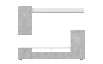 Мебель для гостиной МГС 4 (Белый/Цемент светлый) в Утянке - utyanka.mebel54.com | фото