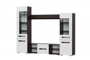Мебель для гостиной МГС 6 (Исполнение 1/Венге/Белый глянец) в Утянке - utyanka.mebel54.com | фото