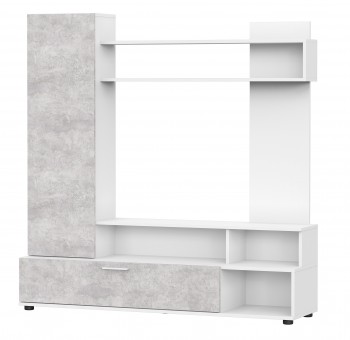 Мебель для гостиной "МГС 9" Белый / Цемент светлый в Утянке - utyanka.mebel54.com | фото