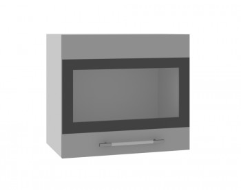 Ройс ВПГСФ 500 Шкаф верхний горизонтальный со стеклом с фотопечатью высокий (Графит софт/корпус Серый) в Утянке - utyanka.mebel54.com | фото