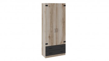Шкаф для одежды комбинированный «Окланд» (Фон Черный/Дуб Делано) в Утянке - utyanka.mebel54.com | фото