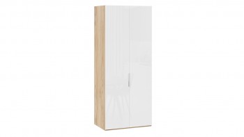 Шкаф для одежды с 2 глухими дверями «Эмбер» Яблоня Беллуно/Белый глянец в Утянке - utyanka.mebel54.com | фото