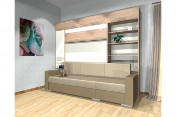 Шкаф-кровать с диваном Каролина в Утянке - utyanka.mebel54.com | фото