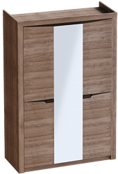 Шкаф трехдверный Соренто Дуб стирлинг/Кофе структурный матовый в Утянке - utyanka.mebel54.com | фото